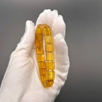 Honey Baltic Amber Bracelet, Rectangular Beads, 7g