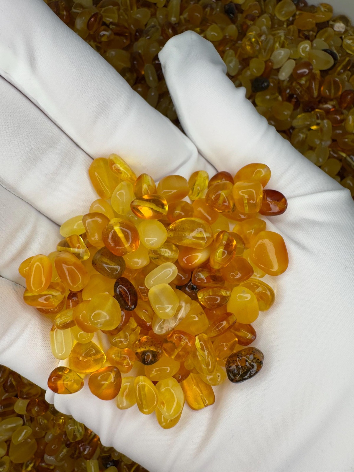 Loose Polished Baltic Amber Beads, Honey Cognac, 30-100g