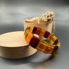 Baltic Amber Bracelet: Yellow Brown Gemstone Jewelry