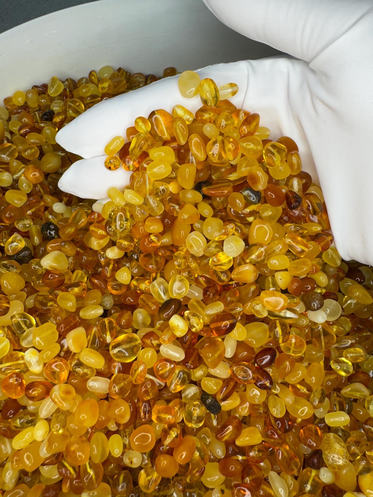 Loose Polished Baltic Amber Beads, Honey Cognac, 30-100g