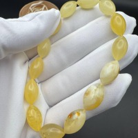il_fullxfull.6729252703_32v1.jpg Milky Honey Baltic Amber Bracelet, Oval Beads, 7.4g