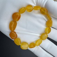 Vintage Butterscotch Baltic Amber Bracelet, 5mm Beads, 9g
