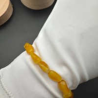 Honey Yellow Baltic Amber Bracelet, Irregular Beads, 22cm, 5g