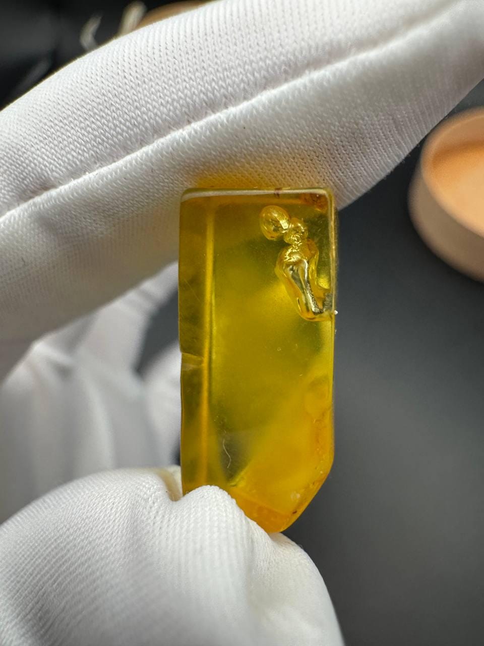 Baltic Amber with Water Inclusion, Rare Specimen, 1.5g