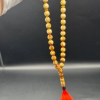 il_fullxfull.6769322232_6aku.jpg Pressed Baltic Amber Tasbih with Red Tassel, 33 Beads, 41.5g