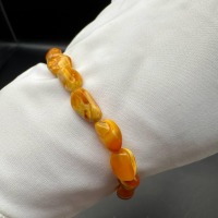 Creamy Honey Marble Baltic Amber Bracelet, 20.5cm, 4.1g