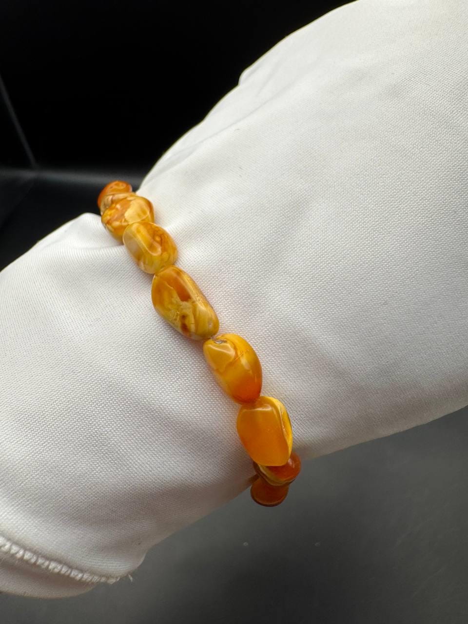 Creamy Honey Marble Baltic Amber Bracelet, 20.5cm, 4.1g