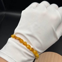 Honey Marble Baltic Amber Bracelet, 19cm, 4.4g