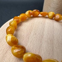 Rich Cognac Baltic Amber Bracelet, Irregular Beads, 5g