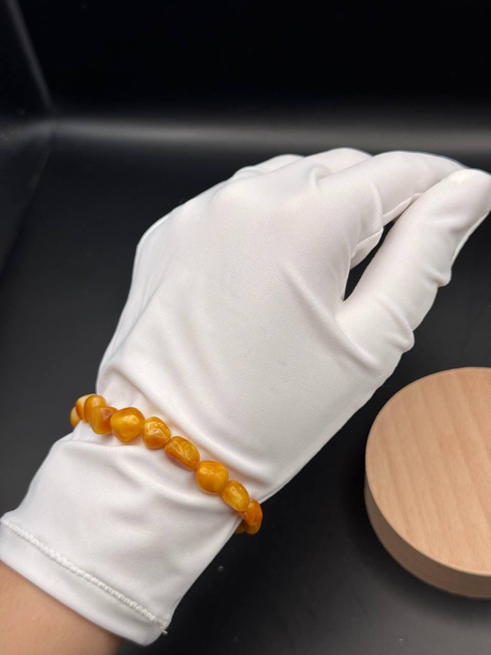 Rich Cognac Baltic Amber Bracelet, Irregular Beads, 5g
