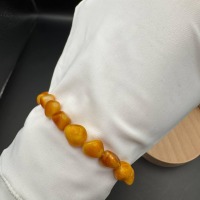 Rich Cognac Baltic Amber Bracelet, Irregular Beads, 5g