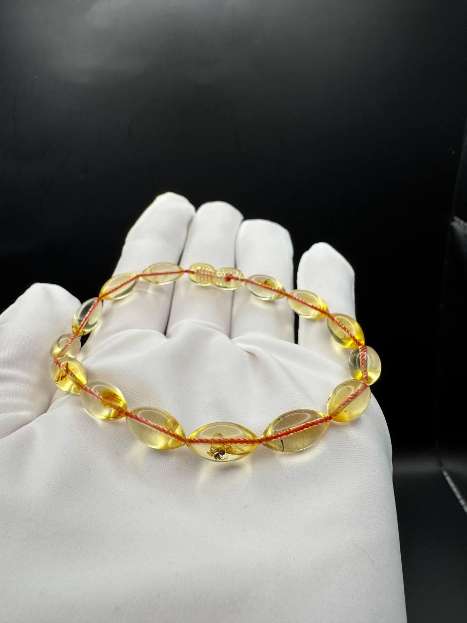 Baltic Amber Bracelet with Insect Inclusion Bead, 5.3g