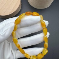 Honey Yellow Baltic Amber Bracelet, Irregular Beads, 22cm, 5g