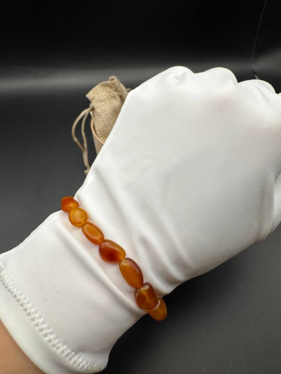 Honey Cognac Baltic Amber Bracelet, Irregular Beads, 4.5g