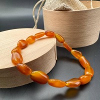 Honey Cognac Baltic Amber Bracelet, Irregular Beads, 4.5g