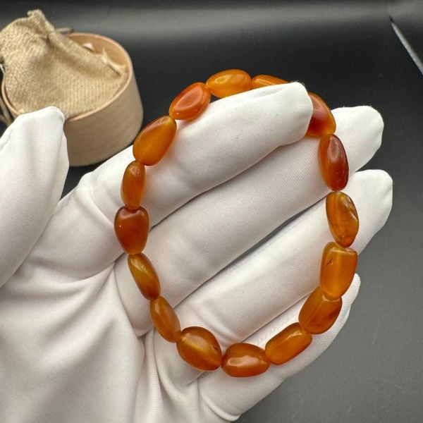 Honey Cognac Baltic Amber Bracelet, Irregular Beads, 4.5g