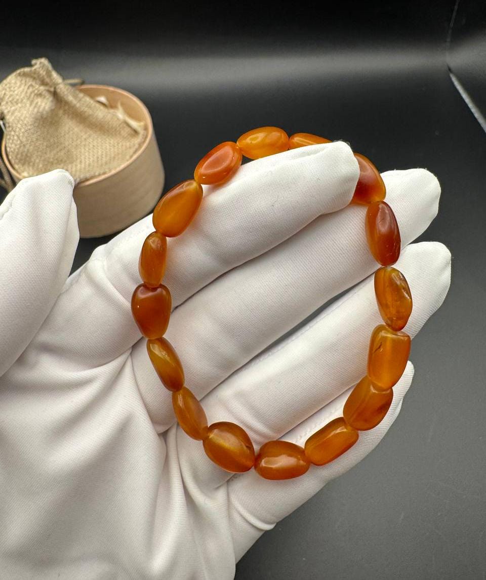 Honey Cognac Baltic Amber Bracelet, Irregular Beads, 4.5g