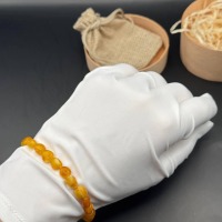 Yellow Baltic Amber Bracelet, Elastic Fit, 21cm, 4.5g