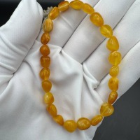 Yellow Baltic Amber Bracelet, Elastic Fit, 21cm, 4.5g