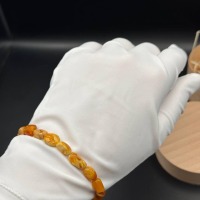 Creamy Honey Marble Baltic Amber Bracelet, 20.5cm, 4.1g