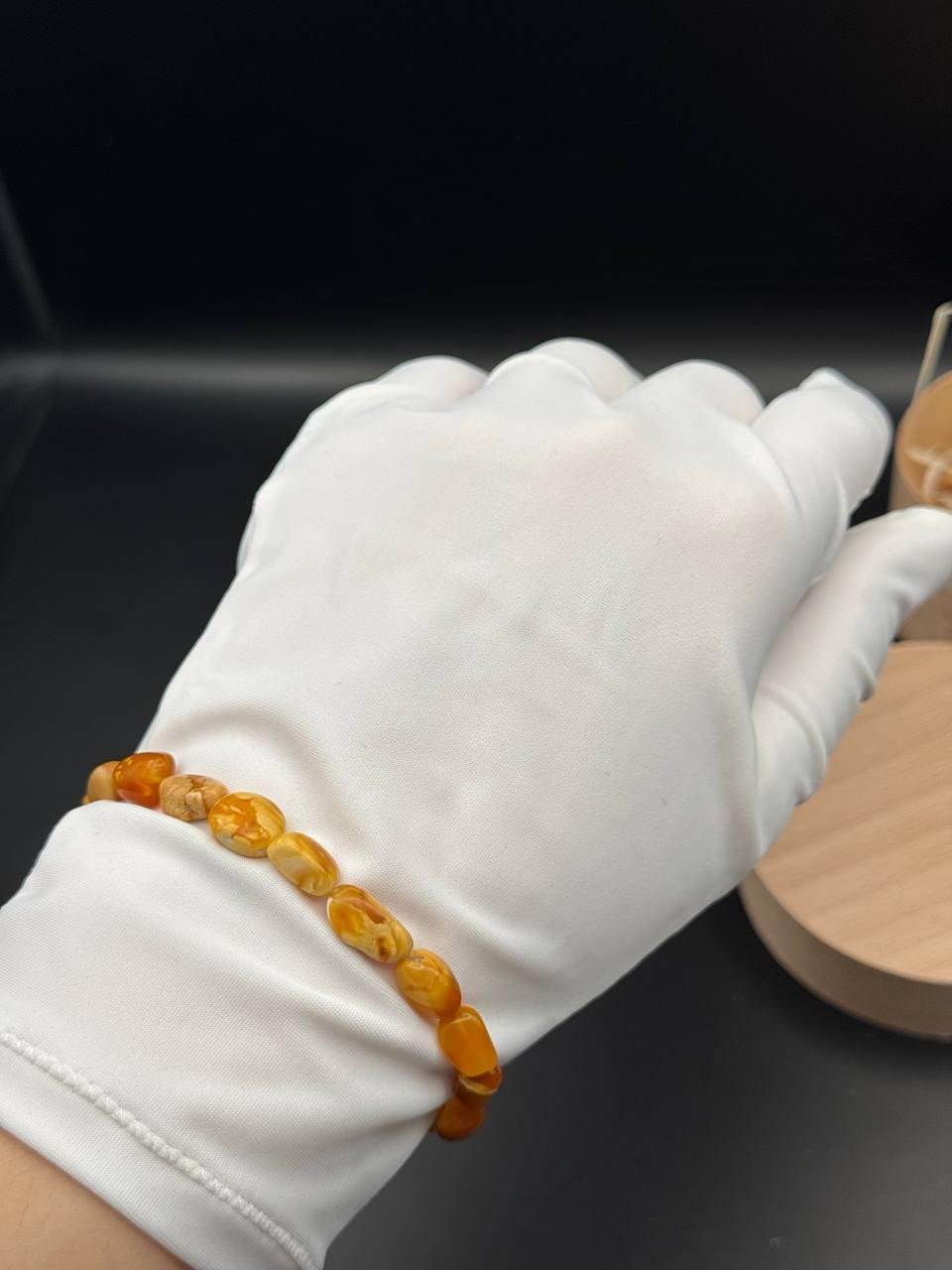 Creamy Honey Marble Baltic Amber Bracelet, 20.5cm, 4.1g