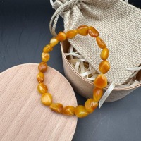 Rich Cognac Baltic Amber Bracelet, Irregular Beads, 5g
