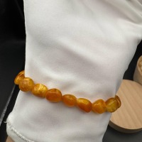 Rich Cognac Baltic Amber Bracelet, Irregular Beads, 5g