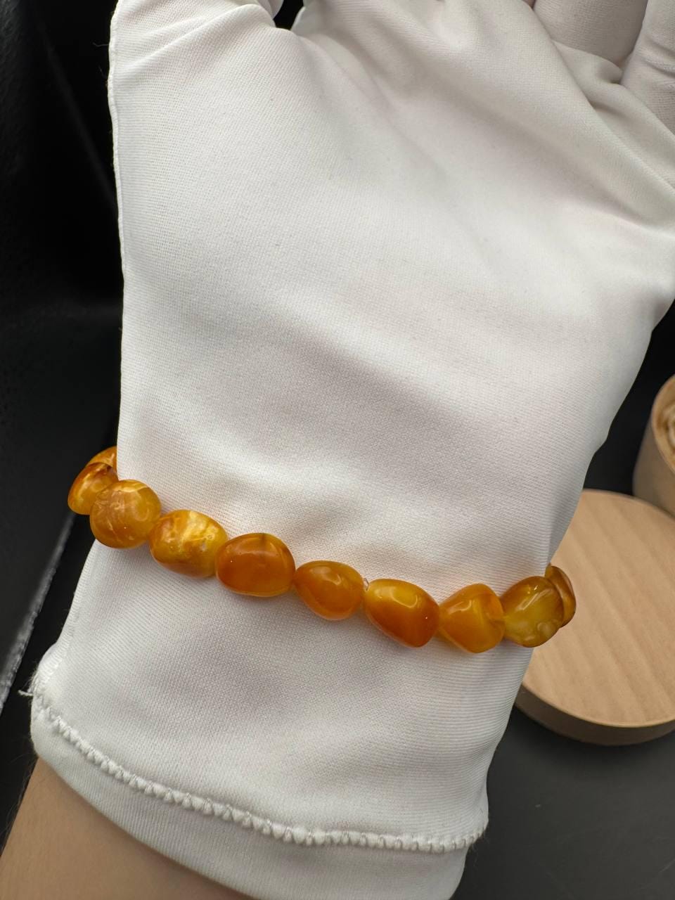 Rich Cognac Baltic Amber Bracelet, Irregular Beads, 5g