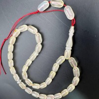 Natural Amber Travel Tasbih, 33 Beads, Milky Yellow