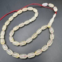 Natural Amber Travel Tasbih, 33 Beads, Milky Yellow