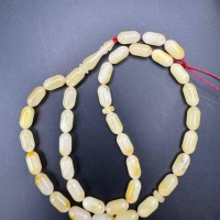 Natural Amber Travel Tasbih, 33 Beads, Creamy Honey