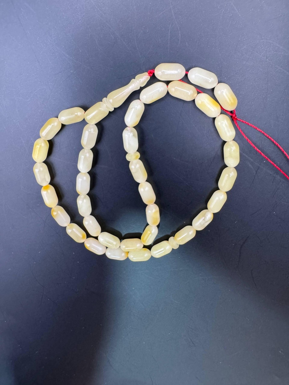Natural Amber Travel Tasbih, 33 Beads, Creamy Honey