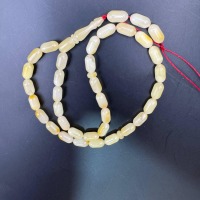 Natural Amber Travel Tasbih, 33 Beads, Creamy Honey