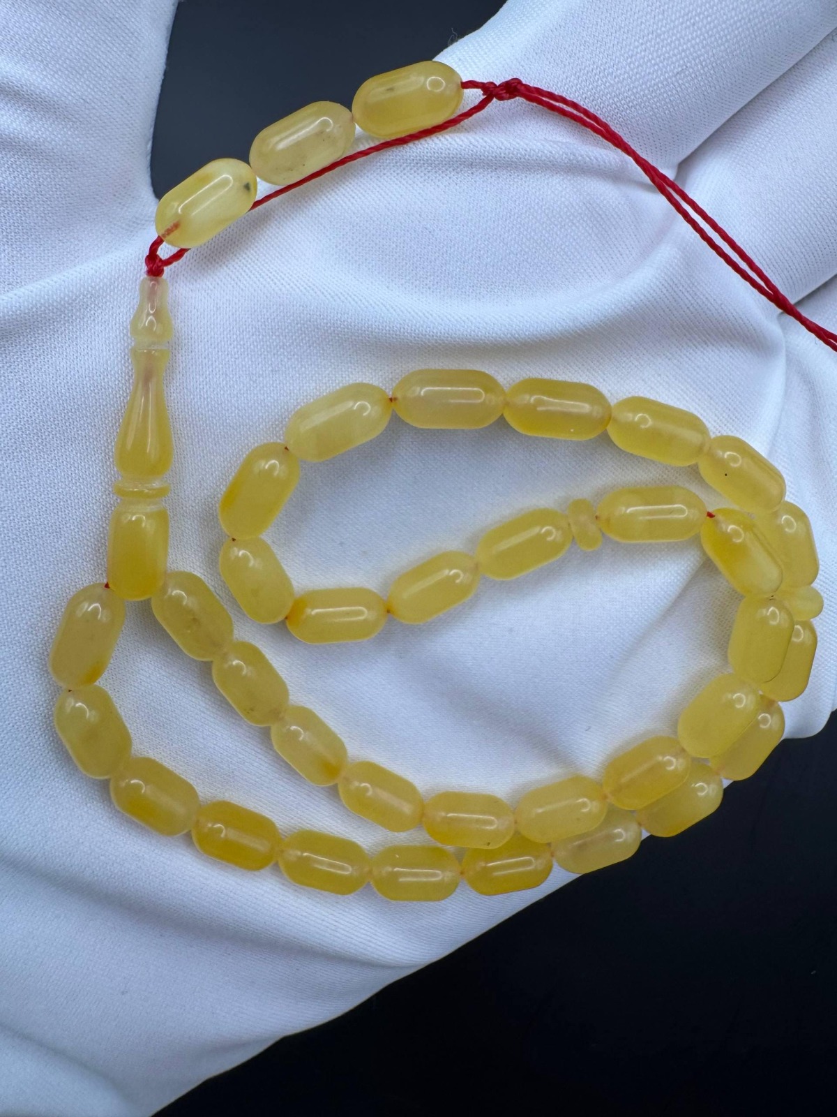 il_fullxfull.6984739559_96ya.jpg Natural Amber Travel Tasbih, 33 Beads, Golden Yellow