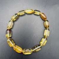 Transparent Golden Baltic Amber Bracelet with Inclusions, 7.5g