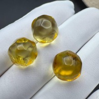 Baltic Amber Spheres with Insect Inclusions, 12mm Set
