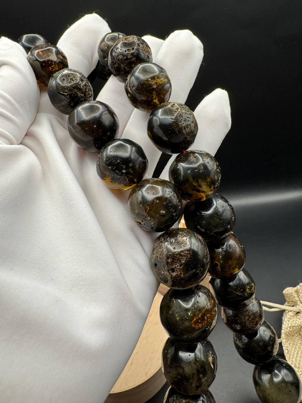 Chunky Dark Cognac Baltic Amber Necklace, 128g