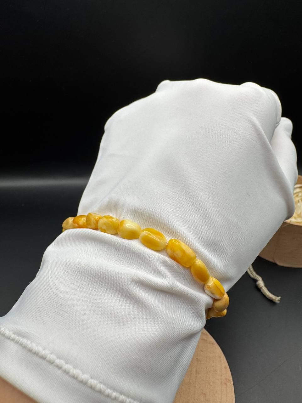 il_fullxfull.7075432386_it3f.jpg Landscape Baltic Amber Bracelet, Creamy Yellow, 5mm, 3.5g