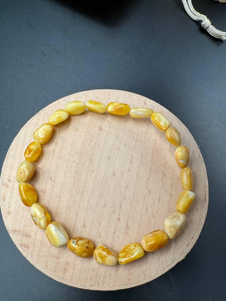 il_fullxfull.7075432388_551y.jpg Landscape Baltic Amber Bracelet, Creamy Yellow, 5mm, 3.5g