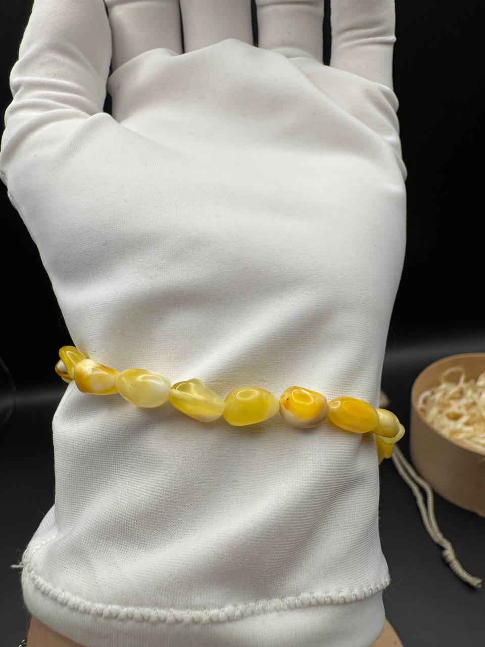 Milk Ivory and Honey Baltic Amber Bracelet, 4g