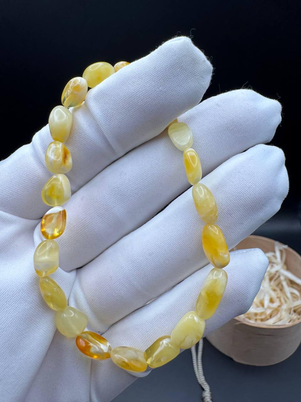 Milk Ivory and Honey Baltic Amber Bracelet, 4g