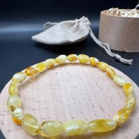 Milk Ivory and Honey Baltic Amber Bracelet, 4g