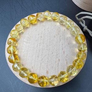 Baltic Amber Bracelet: Honey Yellow Faceted Beads