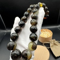 Chunky Dark Cognac Baltic Amber Necklace, 128g