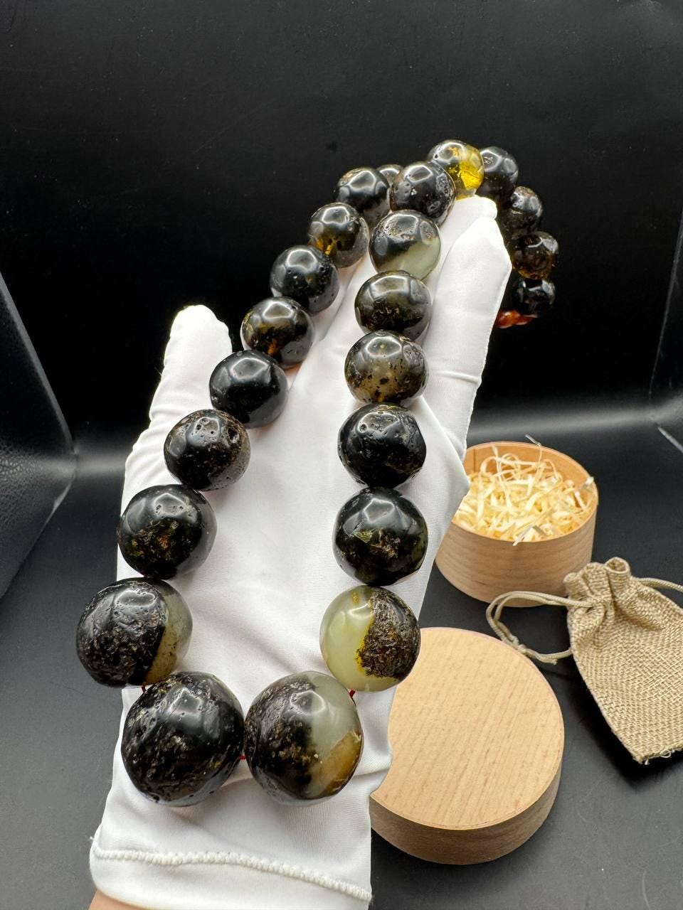 Chunky Dark Cognac Baltic Amber Necklace, 128g