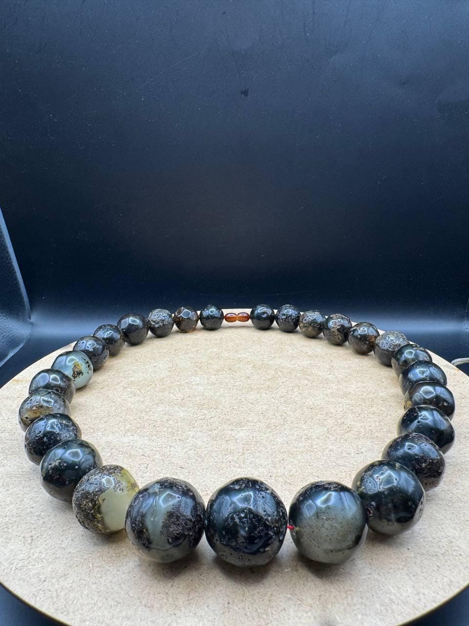 Chunky Dark Cognac Baltic Amber Necklace, 128g