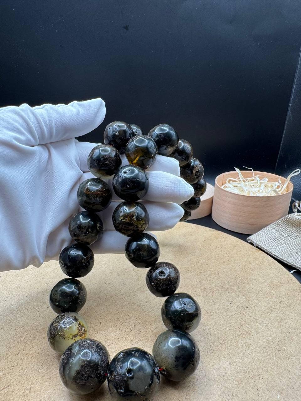 Chunky Dark Cognac Baltic Amber Necklace, 128g