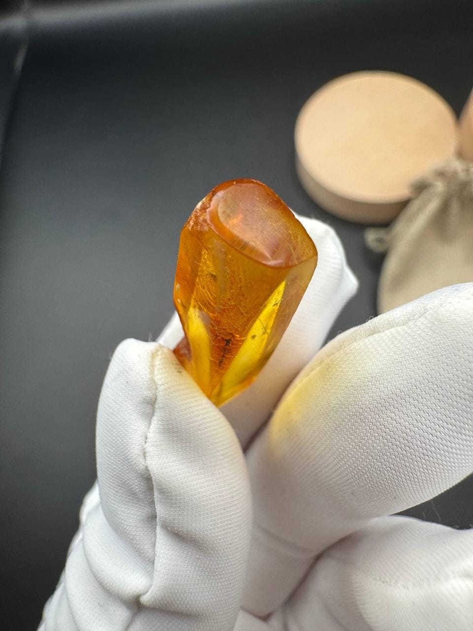 Baltic Amber with Gnat Inclusion, Golden Specimen, 1.3g
