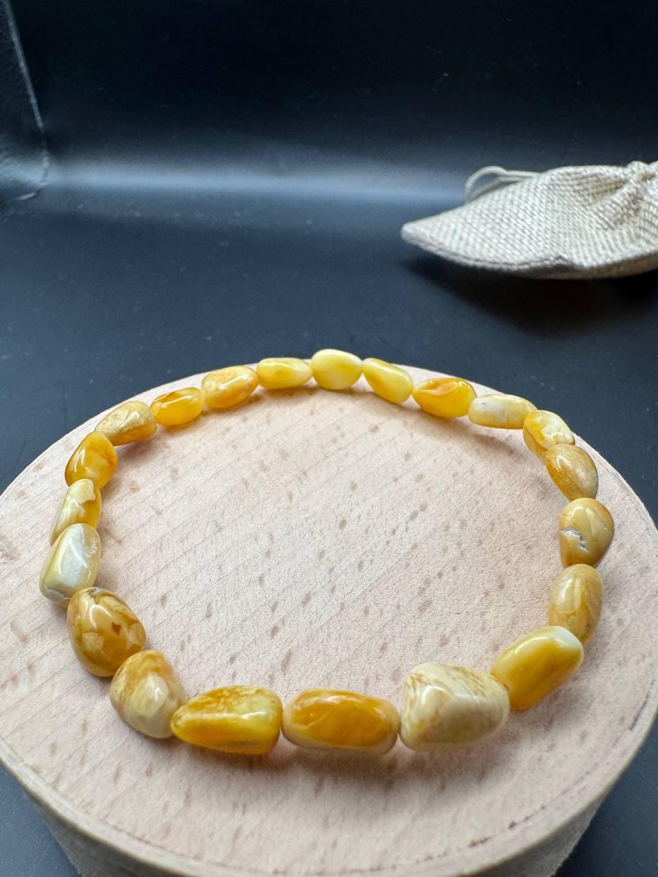 il_fullxfull.7123372595_aewg.jpg Landscape Baltic Amber Bracelet, Creamy Yellow, 5mm, 3.5g