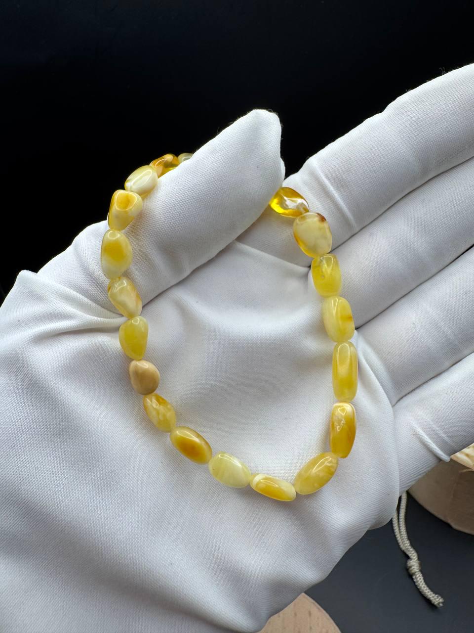 Milk Ivory and Honey Baltic Amber Bracelet, 4g
